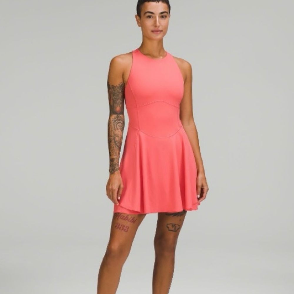 NWT Lululemon Court Crush Tennis Dress in pale raspberry